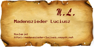 Madenszieder Luciusz névjegykártya